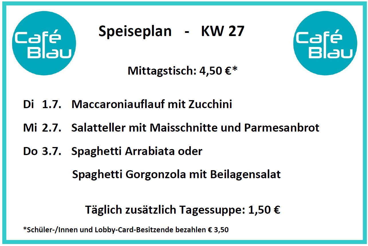 Speiseplan KW27